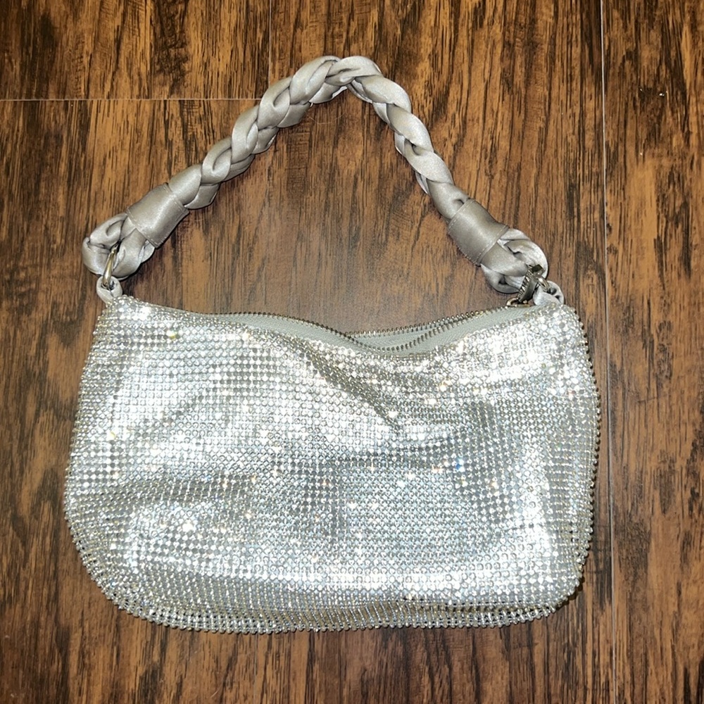 Silver mesh purse